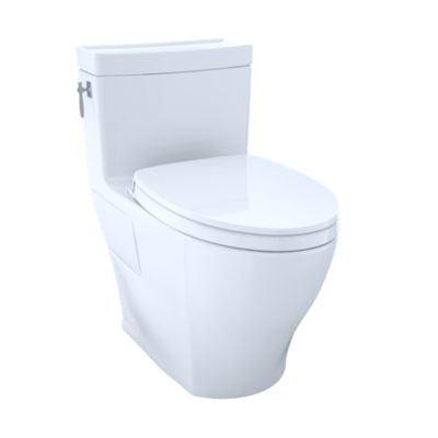 Aimes® - Inodoro de una pieza, 1.28 gpd, taza alargada, conexión WASHLET®+